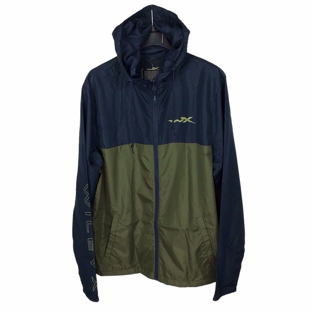 Wyleyx Mist Men's Olive Green & Navy Lightweight Windbreaker Jacket Size XL